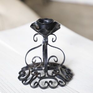 vintage black metal candle holder